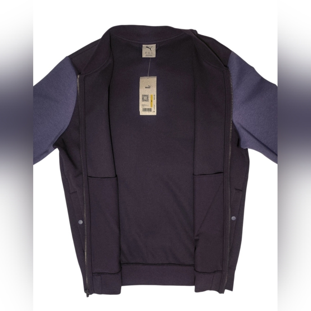 Mens PUMA Lightweight Bomber Jacket Two Tone Navy Size Medium - Picture 5 of 16